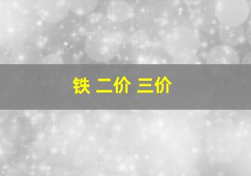 铁 二价 三价